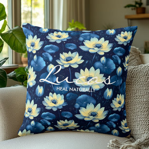 Blommigt Hälsa Cushion med Personlig-meddelande Kudde