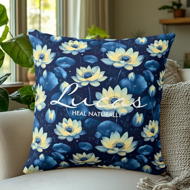 Blommigt Hälsa Cushion med Personlig-meddelande Kudde (Skapare uppladdad)