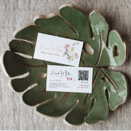 Blommigt Hälsa Feminine Health & Fitness QR-kod Visitkort
