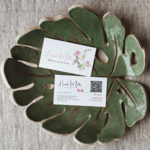Blommigt Hälsa Feminine Health & Fitness QR-kod Visitkort