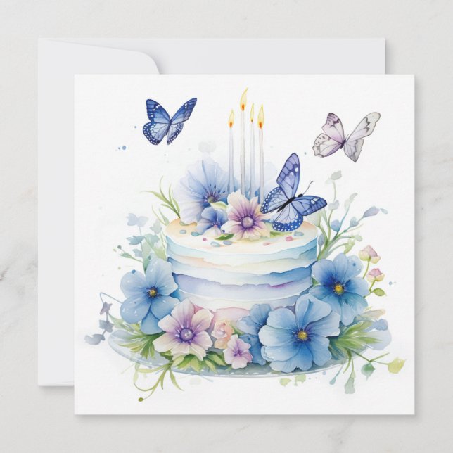 Blommigt Hälsning: Förändrat Garden Birthday Card (Framsida)