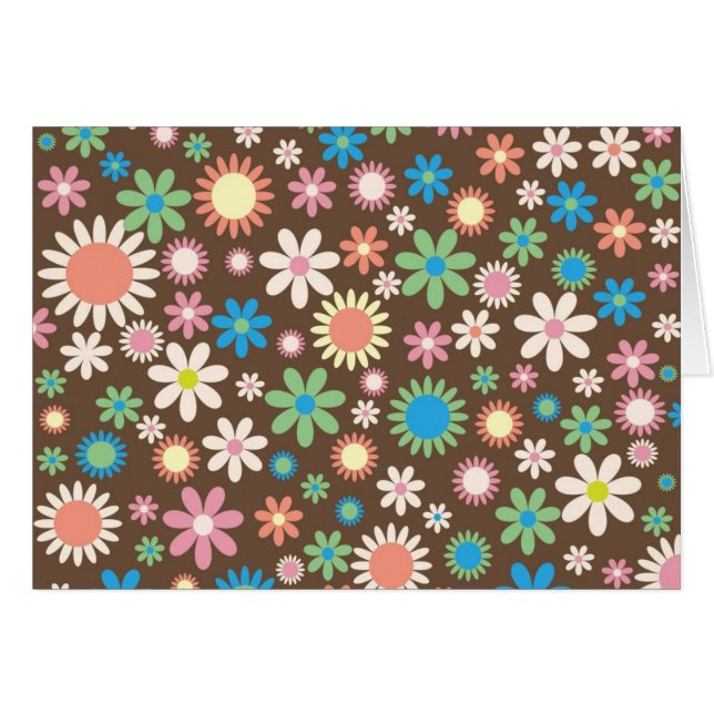 Blommigt Hälsningskort (Framsidan Horizontal)