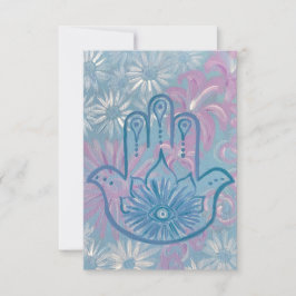 Blommigt Hamsa Greeting Cards Tack Kort