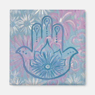 Blommigt Hamsa Magnet