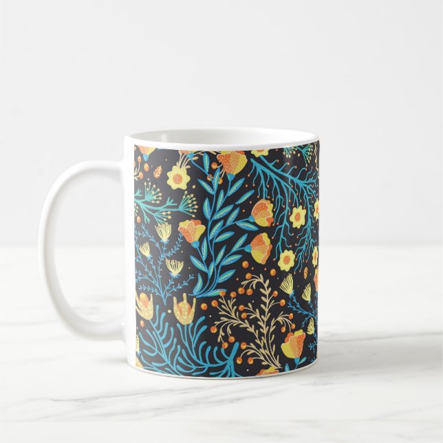 Blommigt Hand plockade: Kreativ sjölöst Kaffemugg (Vänster)