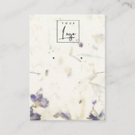 Blommigt Handmade Pappra Struktur Earring Necklace Visitkort