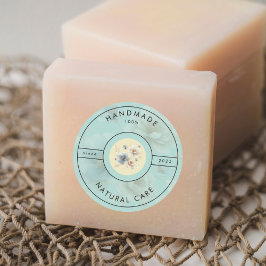 Blommigt Handmade Product Label-etikett Runt Klistermärke