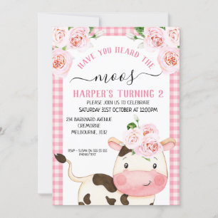 Blommigt har du hört Moos födelsedag Inbjudningar