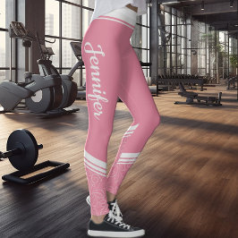 Blommigt har stridit modern girig rosa med namn leggings