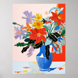 Blommigt Harmony: Ett brant Vas Poster