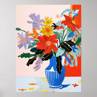 Blommigt Harmony: Ett brant Vas Poster