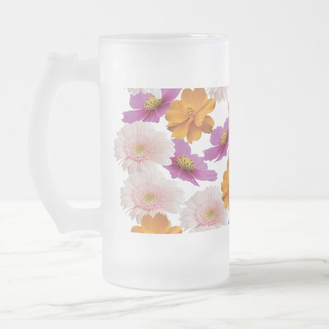 Blommigt Harmony Frostat Ölglas (Vänster)