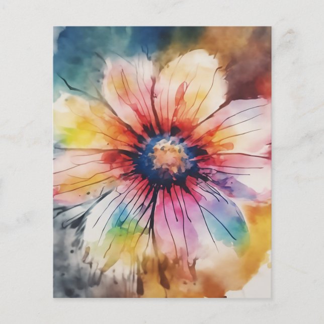 Blommigt Harmony in Pastel Färg Flygblad (Framsidan)