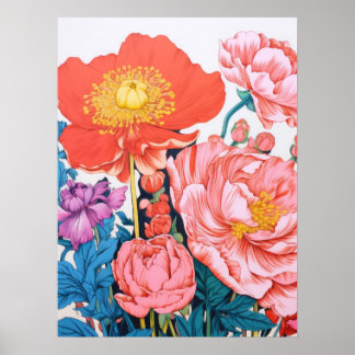 Blommigt Harmony Poster