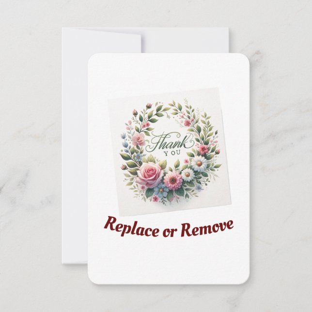 Blommigt Harmony Tack för dina postkort (Framsida)