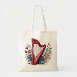 Blommigt Harp Tote Bag Tygkasse