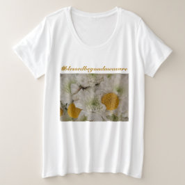 Blommigt hashtag för kvinnors t-shirt