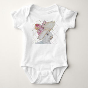 Blommigt Hat Bunny art Baby kostym T Shirt