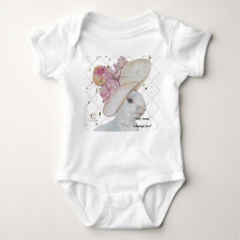 Blommigt Hat Bunny art Baby kostym T Shirt