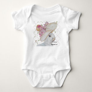 Blommigt Hat Bunny art Baby kostym T Shirt