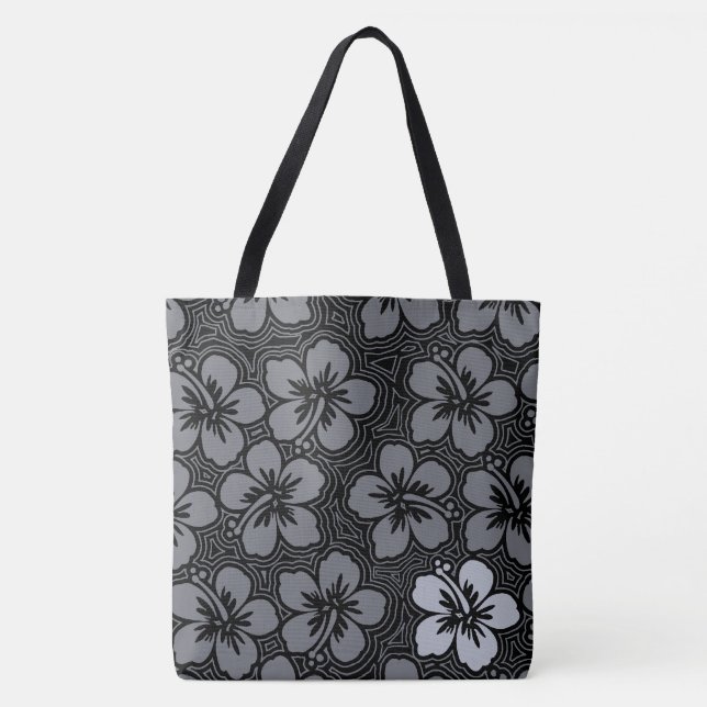 Blommigt Hawaiian Accent Hibiscus Beach Bag Tygkasse (Framsida)