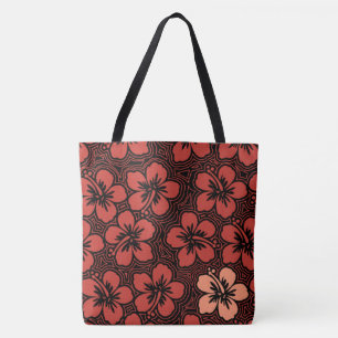 Blommigt Hawaiian Accent Hibiscus Beach Bag Tygkasse