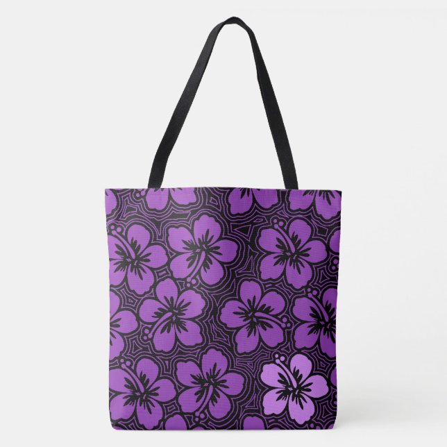Blommigt Hawaiian Accent Hibiscus Beach Bag Tygkasse (Framsida)