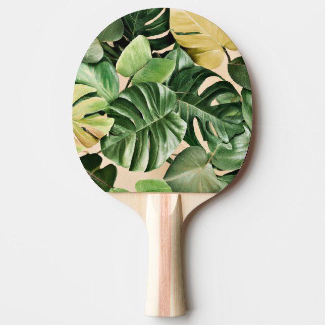 Blommigt/hawaiiska/tropiska löv pingisracket (Framsidan)