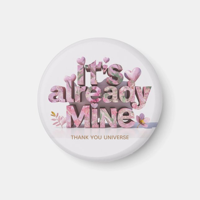 *~* Blommigt Heart Ap85 Law Attraktion Manifesting Magnet (Framsidan)