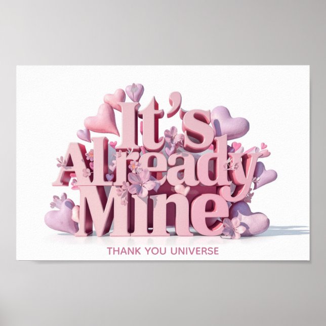 *~* Blommigt Heart Ap85 Law Attraktion Manifesting Poster (Framsidan)