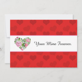 Blommigt Heart Bouquet Valentine Card Meddelande