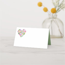 Blommigt Heart-Bröllop-monteringskort Placeringskort