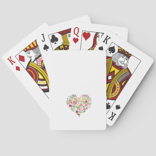 Blommigt Heart Kärlek Rosa Sweet Modern Roligt Casinokort (Baksidan)