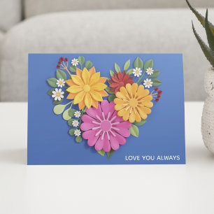 Blommigt Heart-kort för elegant Helgkort