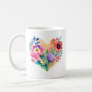Blommigt Heart med Moster-citat Kaffemugg