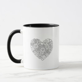 Blommigt Heart Mugg
