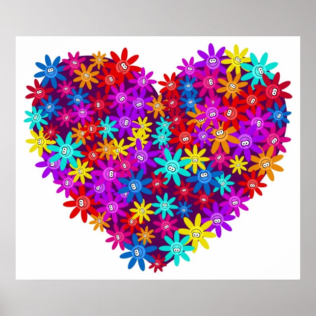Blommigt Heart Poster (Framsidan)
