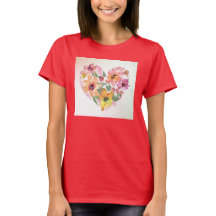Blommigt Heart T-Shirt