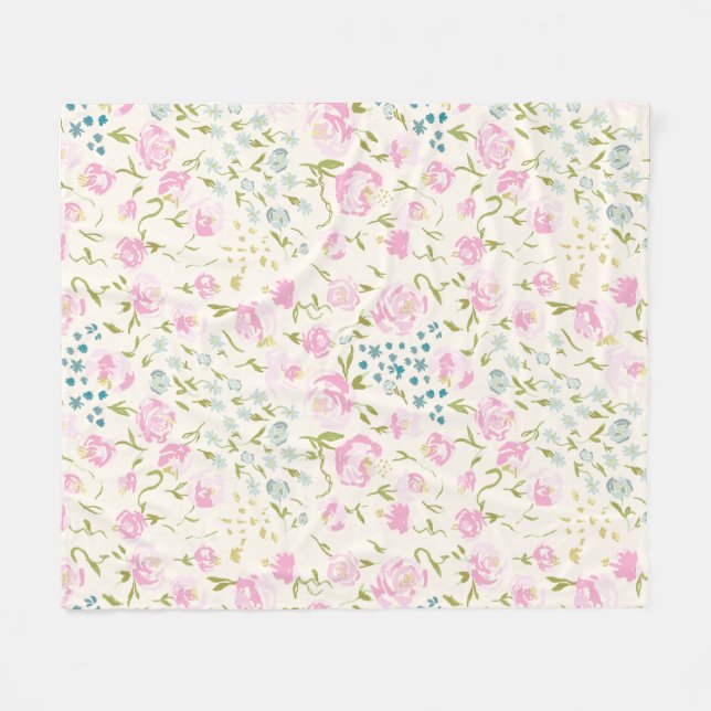 Blommigt Heaven Fleece Blanket (Framsidan (Horisontell))