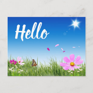 Blommigt Hej Daisy Butterfly WildblommFriends Vykort