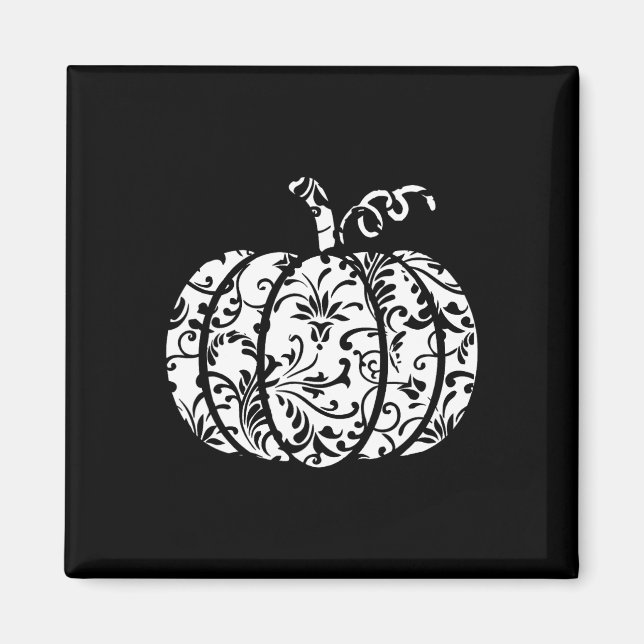 Blommigt Hej Fall Pumpkin Season Fall Vibes Hallow Magnet (Framsidan)