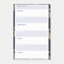 Blommigt Helg Planner Stil Post-it Block