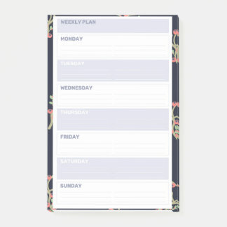 Blommigt Helg Planner Stil Post-it Block