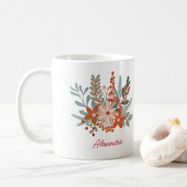Blommigt Helgdag-familjen Namn Kaffemugg