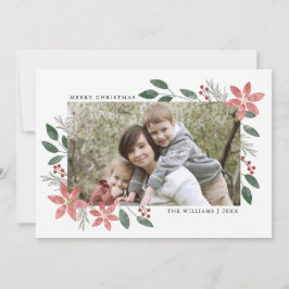 Blommigt Helgdag - julfotkort Julkort