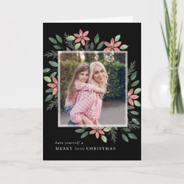 Blommigt Helgdag, jullfoto, gratulationskort Kort