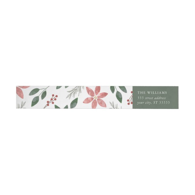 Blommigt Helgdag - Returadressetikett Etikettband (Individual)