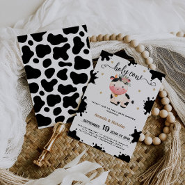 Blommigt Heliga Cow Flicka Shower Boho Inbjudningar