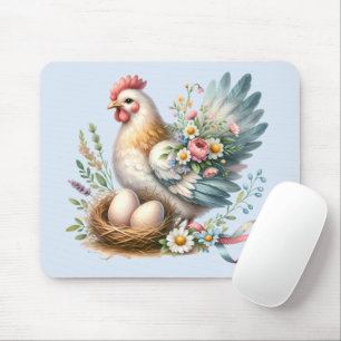 Blommigt Hen med Vintage Eggs-armhouse Charm Musmatta