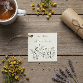 Blommigt Herbal Tea "Tack for Your Order" Gåvor Etiketter
